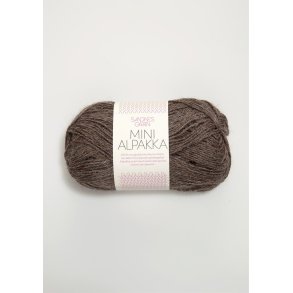 Mini alpakka, M�rk beige meleret